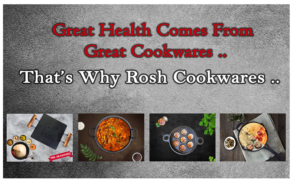 Buy ROSH COOKWARE Double Handle Non Grinded Dosa Tawa Cast Iron 12