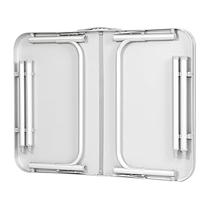 WOLTU Multifunctional Folding Camping Table. Garden Table. Balcony Table. Side Table For Garden. Terrace. Balcony Or Picnic In Aluminium And MDF. Cream 16 1