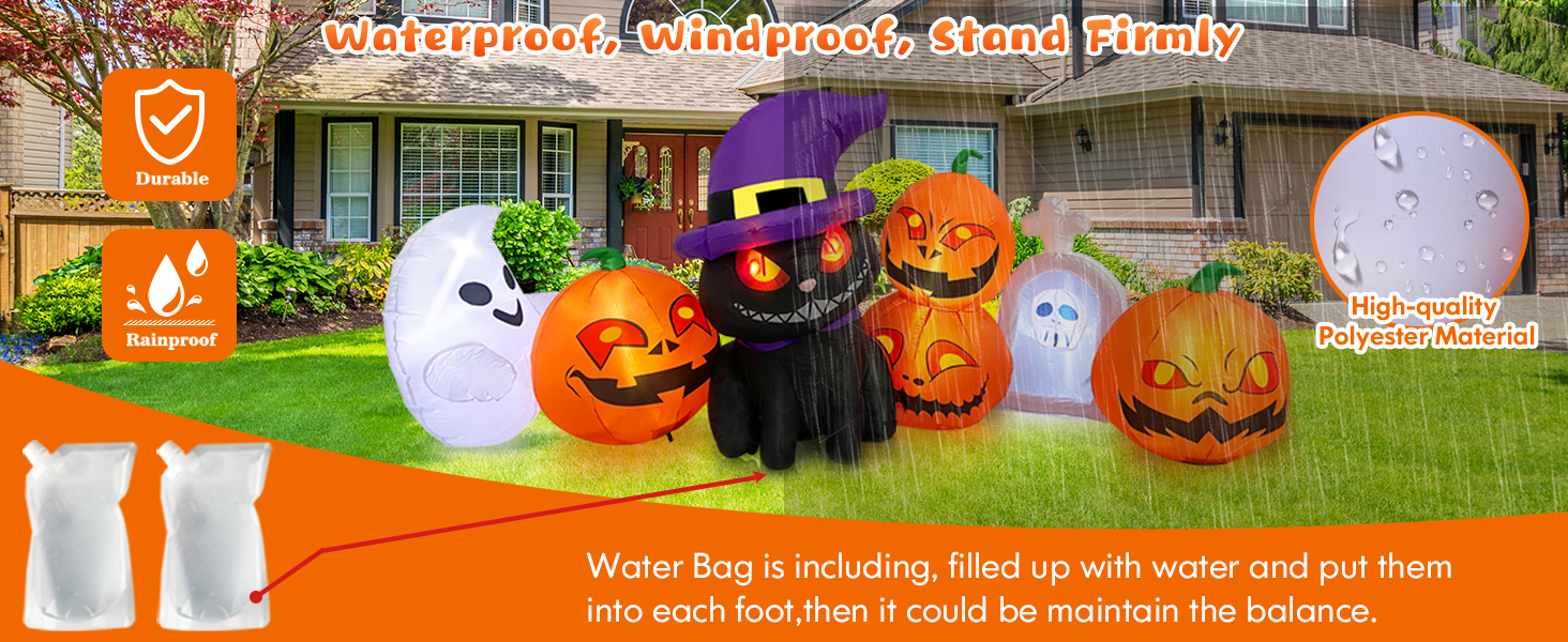 MICOCAH 8 FT Long Halloween Inflatables Outdoor Decorations