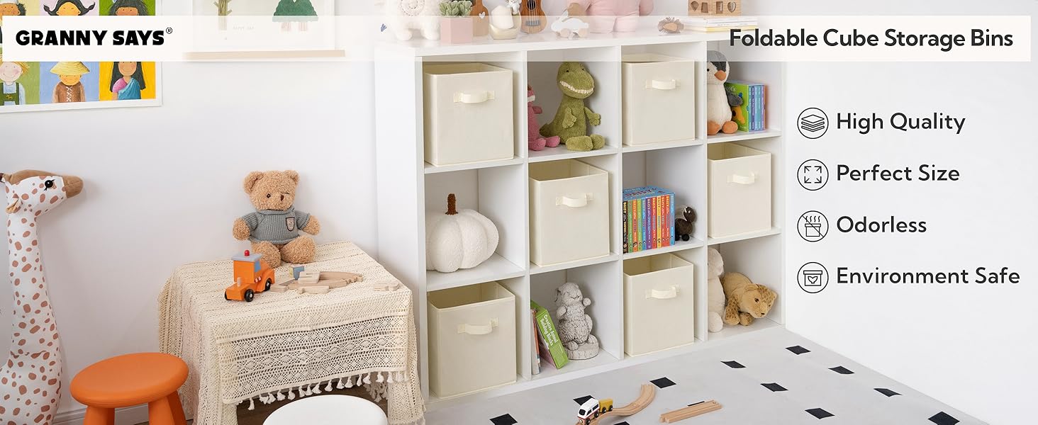 GRANNY SAYS Storage Cube Boxes, Pack of 6 Fabric Storage Cubes 27x27x27