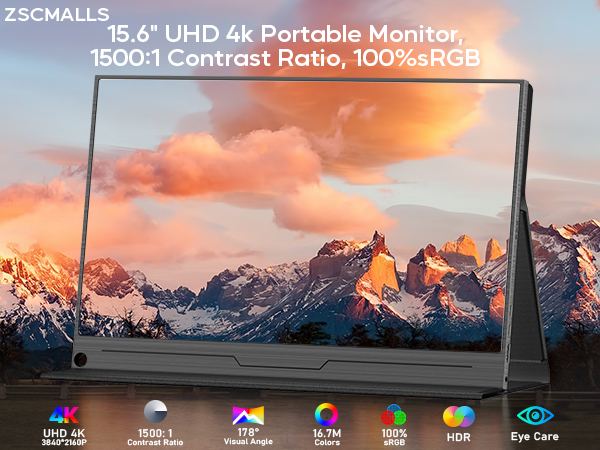 ZSCMALLS モバイルモニター 2020年最新版 Amazon.com: ZSCMALLS 4K Portable Monitor, 15.6