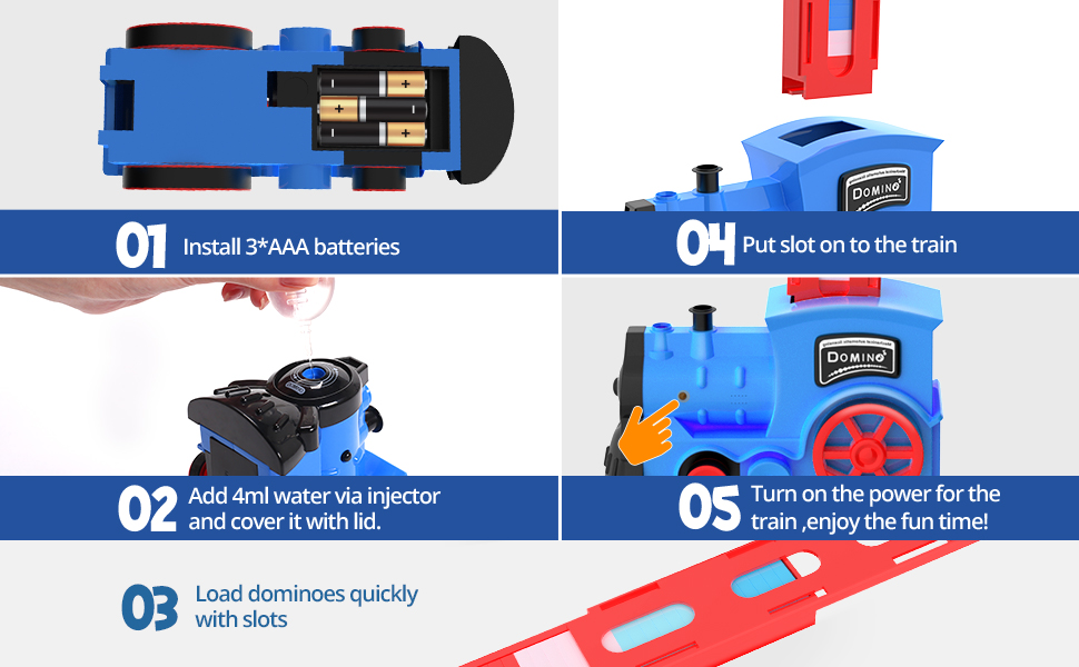 Skirfy Domino Train,200 Pcs Dominoes for Kids with Steam,Light & Sound