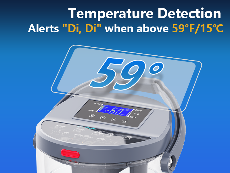 Por encima de 59 °F recuerda añadir hielo