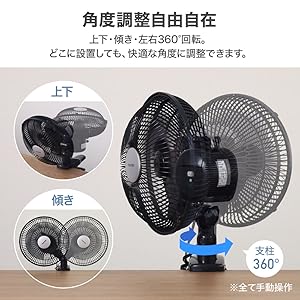 Amazon | seathestars 【23cm羽根】大型ファン 扇風機 クリップ