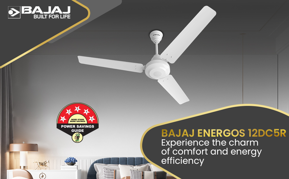 Buy Bajaj Energos 12DC5R 1200mm Silent BLDC Ceiling Fan5StarRated Energy Efficient Ceiling Fans