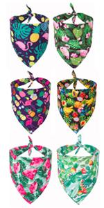 6 Pack Summer Hawaii Dog Bandanas