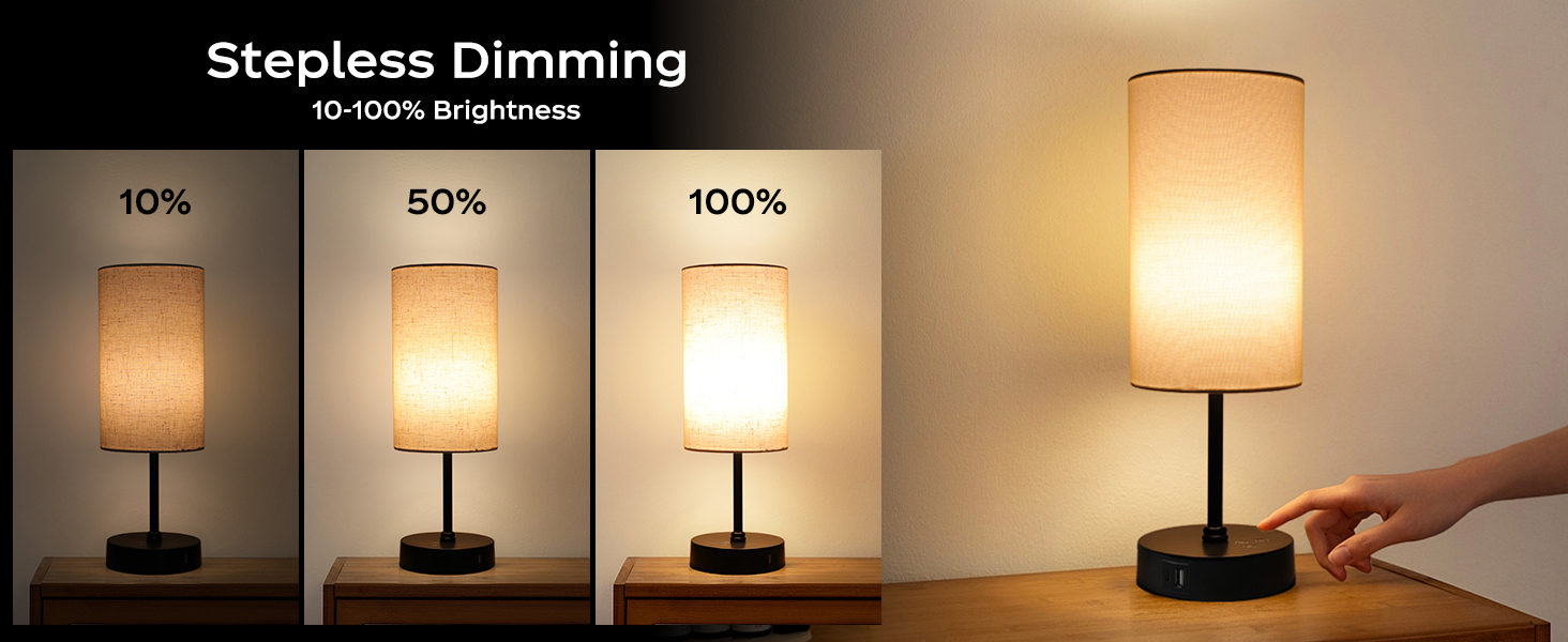 Ascher 2 Pack Table Lamp RGB Color Chang... 5 You can choose three different brightness from 10% to 100% on occasions