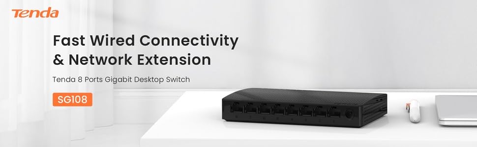 Tenda SG108 10/100/1000Mbps 8 Port Gigabit Desktop Switch