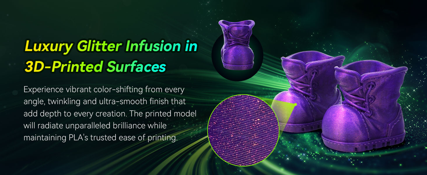 Luxury Glitter Infusion in 3D-Printed Surfaces 