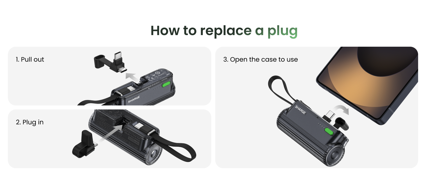 portable charger with cable