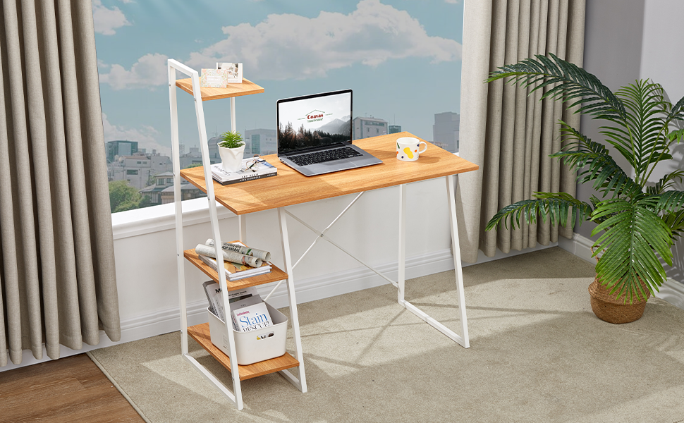 Office Desk ComputerDesk with Shelves 40" Writing Desk