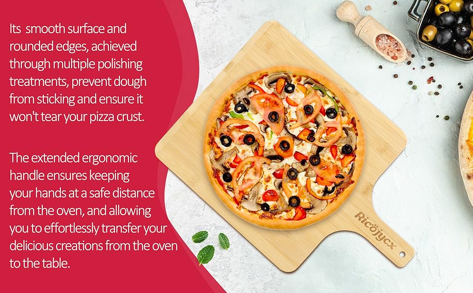 RICOJYCX 4PCS 12inch Bamboo Multilayer Pizza Peel Rack