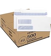 #9 Double Window Security Envelopes, HERKKA No.9 Double Window Business Envelopes Designed for Qu...