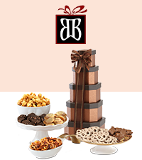 broadway basketeers pretzels , popcorn , gourmet candy, certified kosher gourmet food gift