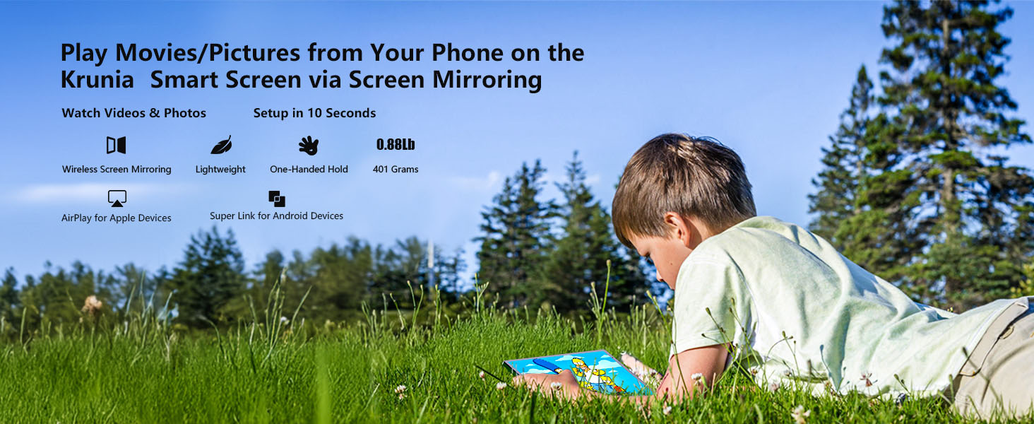 Play Movies/Pictures from Your Phone on the Krunia Smart Screen via Screen Mirroring