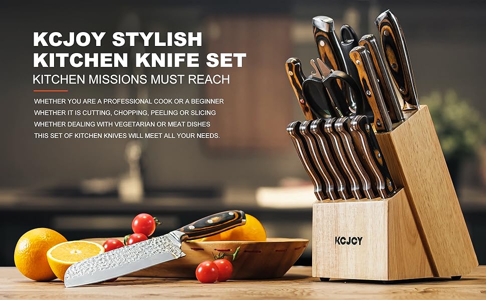 Knife Sets for Kitchen with Block 16 Piece Kitchen Knife