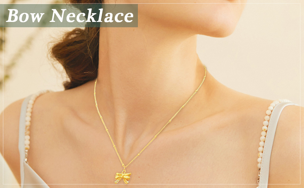 Gold Bow Necklace