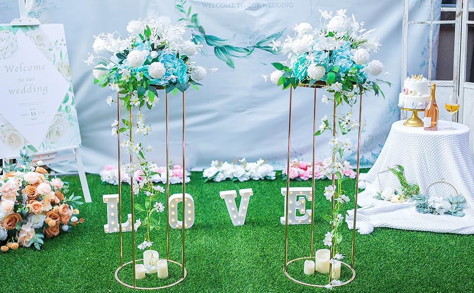 Inweder Gold Wedding Centerpieces for Tables 10 Pcs Round