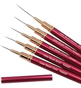 Keepzi French Tip Design Nail Polish Liner Brush, 5 Pack Thin Fine Line Gel Art Paint Brushes for...