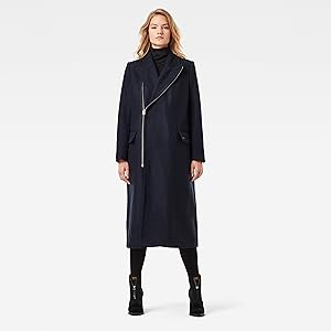 G−STAR ダークブルー コート Amazon | [ジースターロゥ] コート レディース ウール 紺