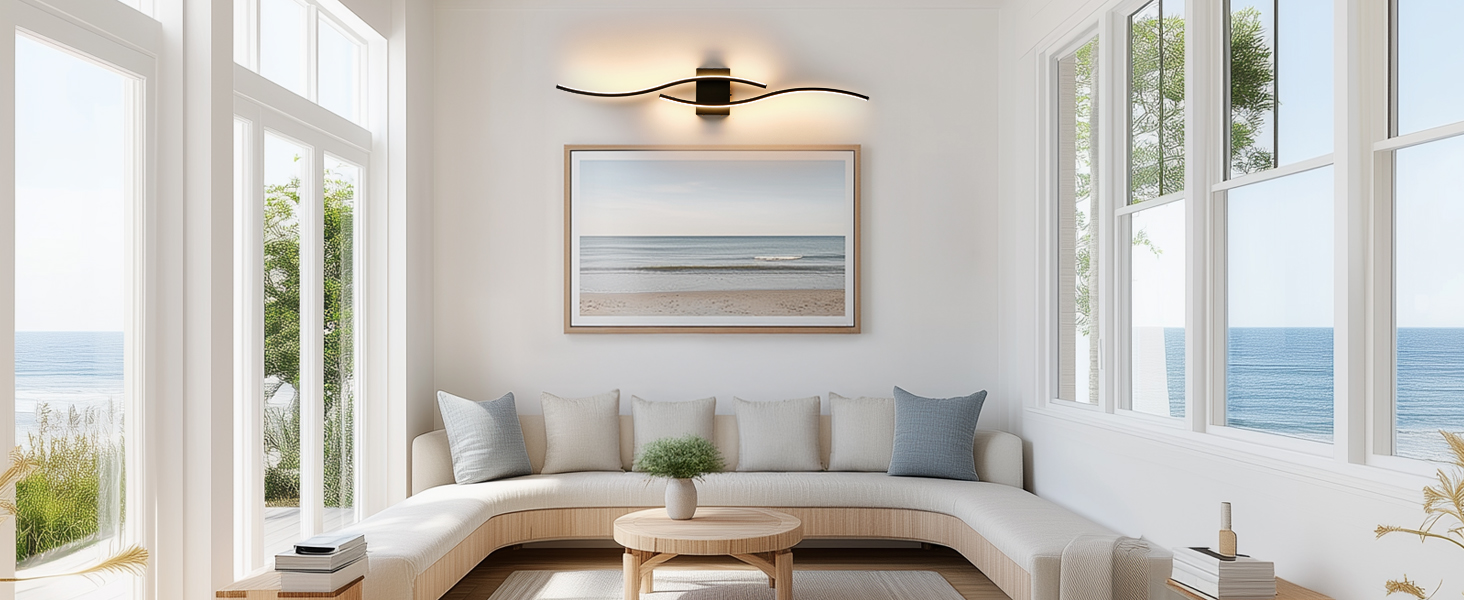 KARTOOSH Black Modern Battery Operated Wall Sconces