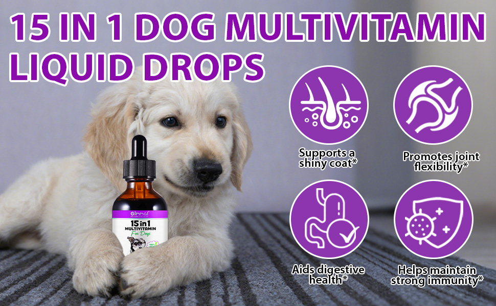 15 in 1 Dog Multivitamin Liquid Drops Supplements