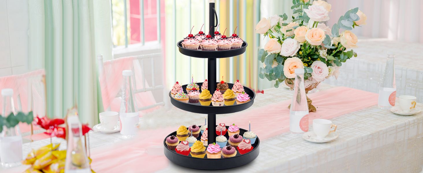 Cupcake Stand for 50 Cupcakes, Metal 3 Tier Cupcake Tower