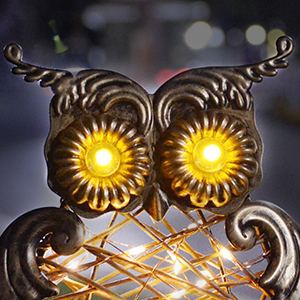 solar owl stake lights
