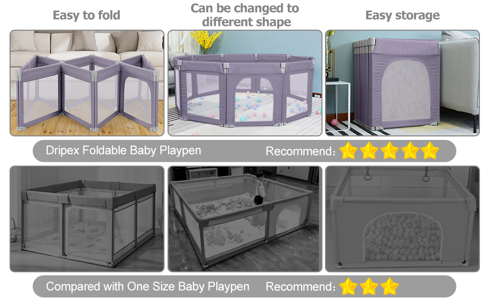 Dripex baby playpen foldable play yard