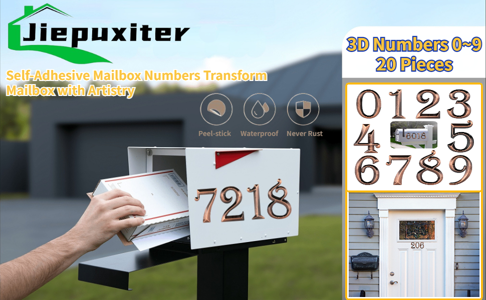 2 sets 3D house door numbers for outside