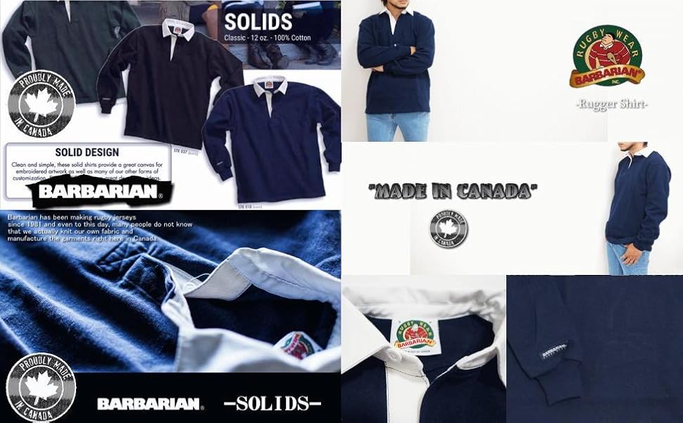 Amazon.co.jp: [Barbarian(バーバリアン)] ラガーシャツ SOLID