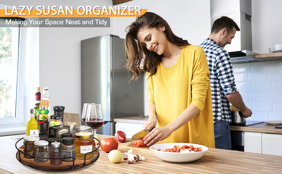 Lazy Susan Organizer, HYMENEX Lazy Susan Turntable for