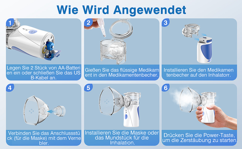 Inhalator mit Selbstreinigungsfunktion