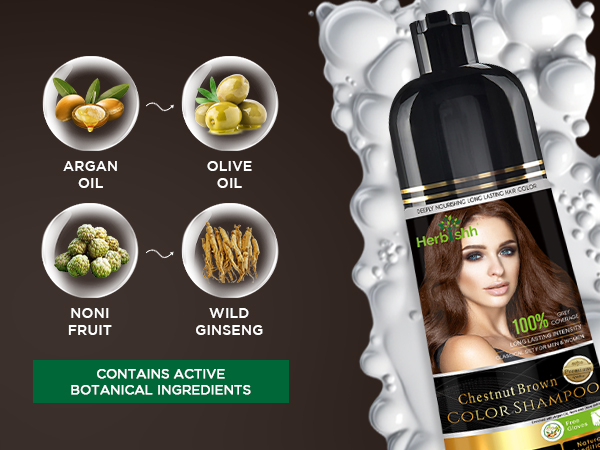 Chestnut Brown Hair Color Shampoo for grey hair 