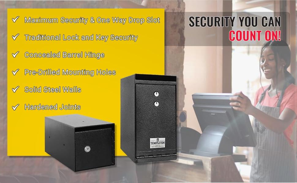 Templeton Safes Key Lock Depository Drop Safes (Two Key)