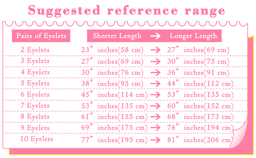 Please refer to the length table of flat colored shoe laces to order