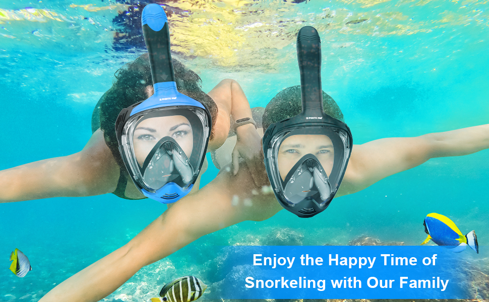 Snorkel Mask, ZIPOUTE PRO Full Face Snorkel Mask Adult