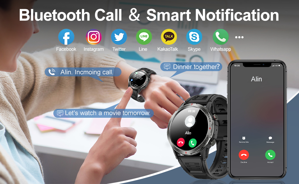 A smartwatch with Bluetooth calling
