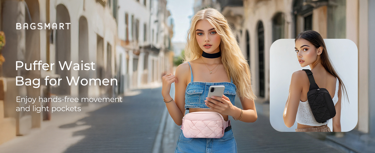 Puffer Waist Bag for Women