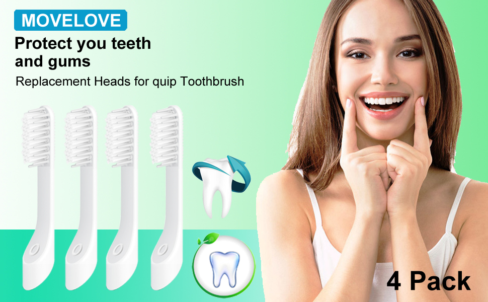 4 Pack White Toothbrush Replacement Head Refill Compatible