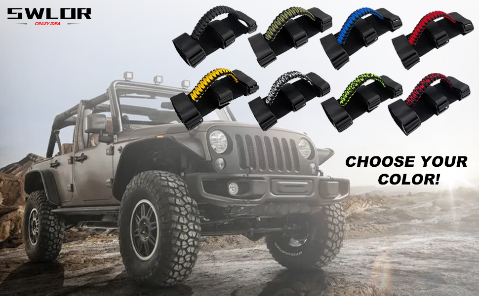 Pack of 2 Roll Bar Grab Handles for Jeep Wrangler TJ YJ JK