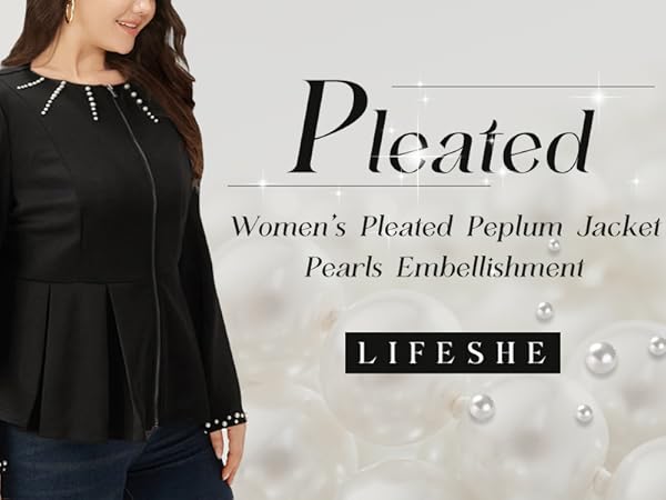 Amazon.com: LifeShe Women's Pearls Blazer Work Office