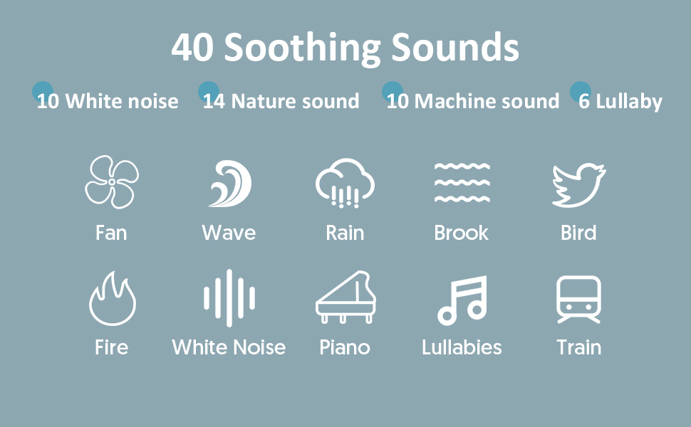 40 Soothing Sounds white noise sound machine