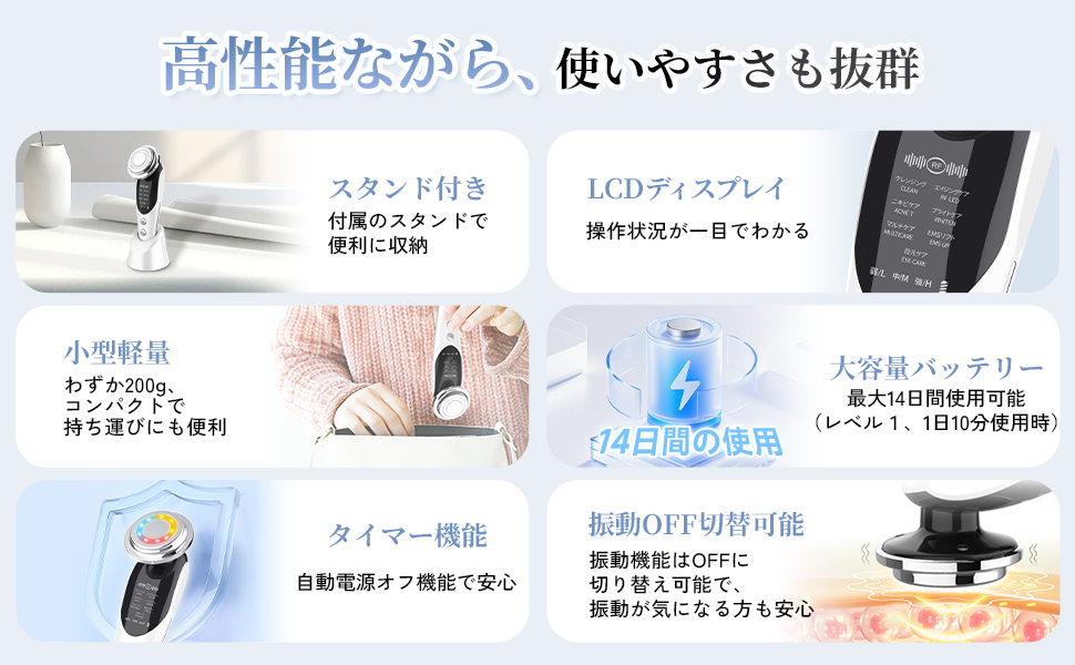 Amazon.co.jp: SONCCI 美顔器 EMS RF美顔器 目元 温熱 振動