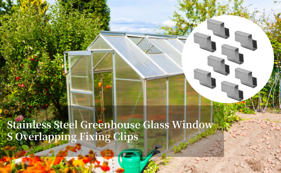 50pcs Glass Clips Stainless Steel Greenhouse Glass Window S