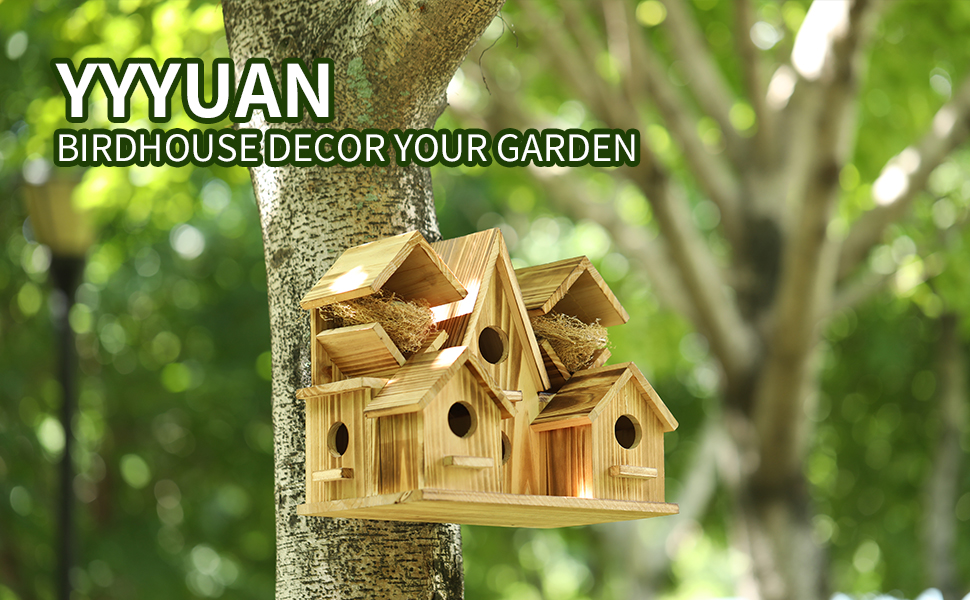 Bird Houses for Outside Room for 6 Bird Families in Each