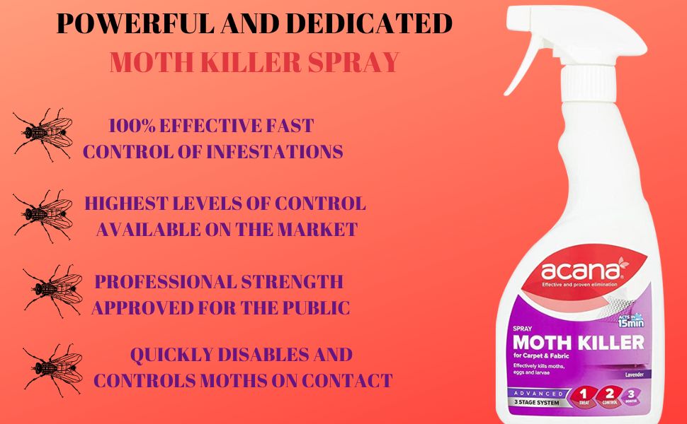 Quebec Acana Carpet & Fabric Freshener 500ml Moth Killer Spray