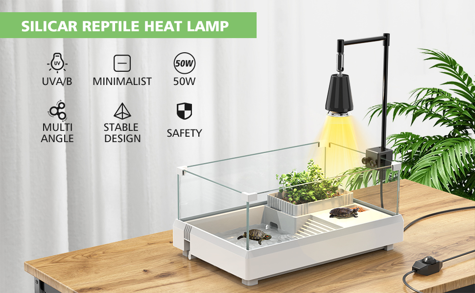 SILICAR Reptile Heat Lamp, UVA UVB Habitat Basking Lamp