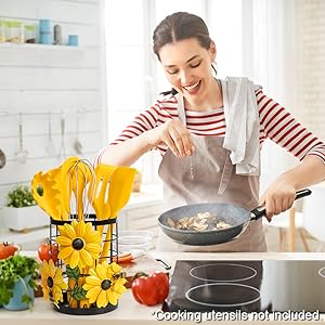 sunflower utensil caddy