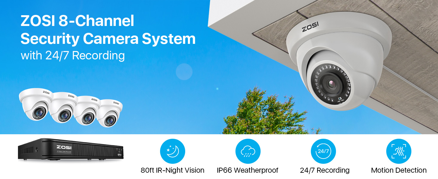 ZOSI 8-Channel Security Camera System